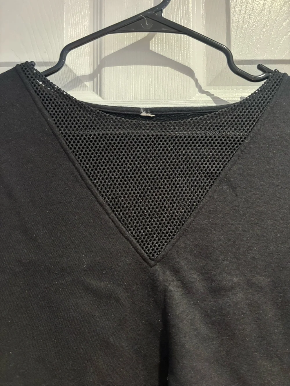 ALO Yoga Black Long-Sleeve Pullover with Mesh V-Inset